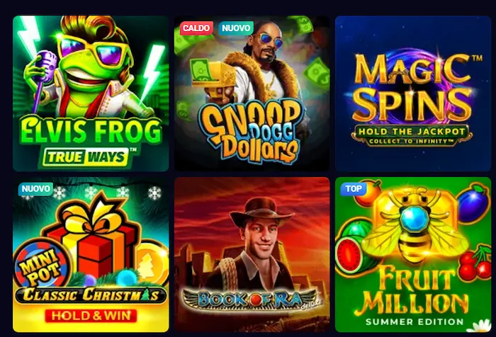 Lucky7even Casino Italia games